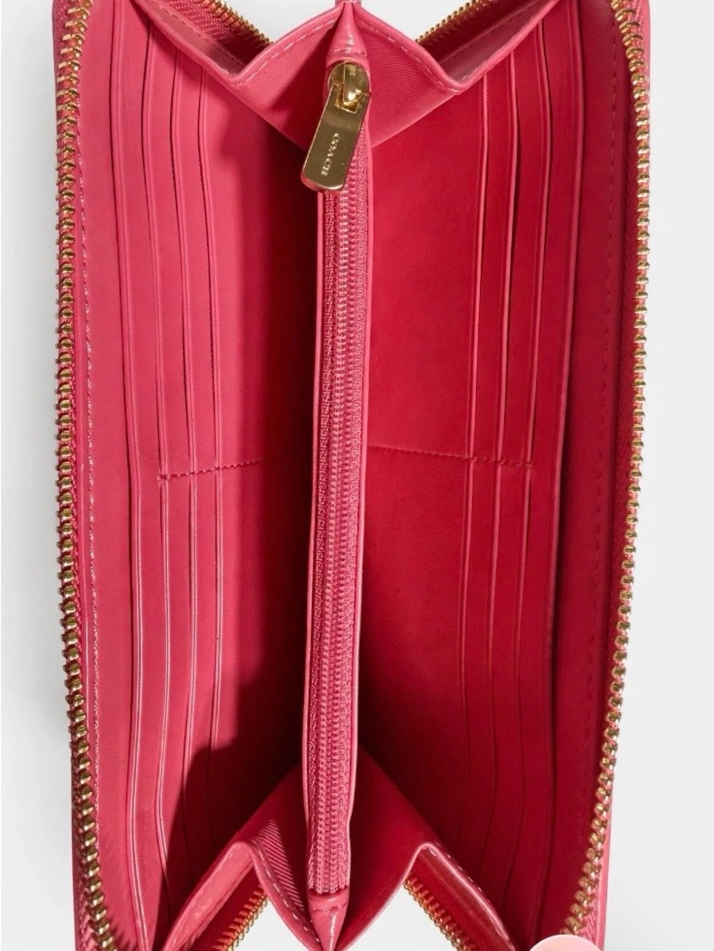 Coach Brown Monogram Tote with Pink Trim - Picture 4 of 4